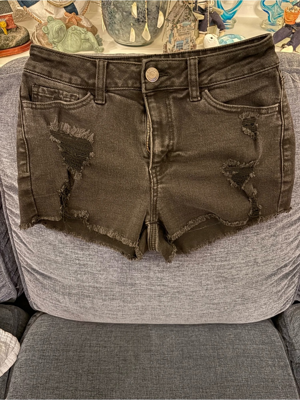 SO Black Distressed Denim Jean Shorts